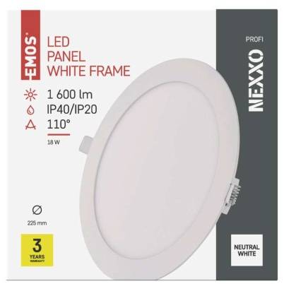 ZD1145 LED vestavné svítidlo NEXXO, kruhové, bílé, 18W, neutrální bílá EMOS Lighting