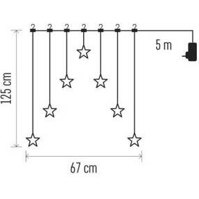 LED vánoční závěs do okna hvězdy 7ks teplá bílá barva