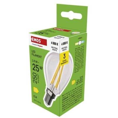 ZF1D03 LED žárovka Filament Mini Globe / E14 / 1,8 W (25 W) / 250 lm / neutrální bílá EMOS