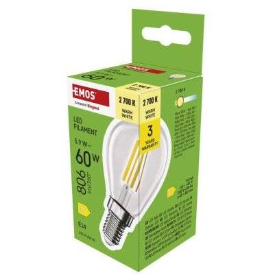 ZF1D42 LED žárovka Filament Mini Globe / E14 / 5,9 W (60 W) / 806 lm / teplá bílá EMOS