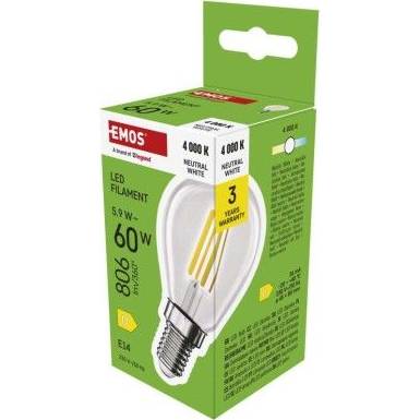 ZF1D43 LED žárovka Filament Mini Globe / E14 / 5,9 W (60 W) / 806 lm / neutrální bílá EMOS