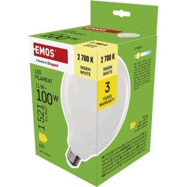 ZF2D62 LED žárovka Filament G125 / E27 / 11 W (100 W) / 1521 lm / teplá bílá EMOS