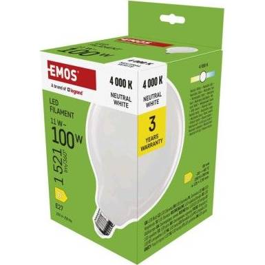 ZF2D63 LED žárovka Filament G125 / E27 / 11 W (100 W) / 1521 lm / neutrální bílá EMOS