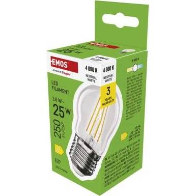 ZF6D03 LED žárovka Filament Mini Globe / E27 / 1,8 W (25 W) / 250 lm / neutrální bílá EMOS