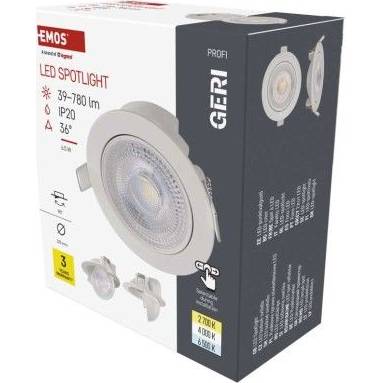 ZV1160 LED bodové svítidlo GERI 6,5W 780LM IP20 CCT bílá EMOS