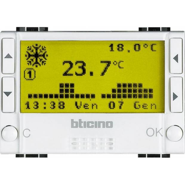 Bticino N4451 Týdenní termostat 3moduly bílý