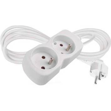 P0212 Prodlužovací kabel 2 m / 2 zásuvka / bílý / PVC / 1 mm2 EMOS