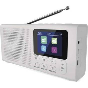 E0091 Přenosné rádio s Bluetooth, MP3, DAB / DAB+ / FM, bílé EMOS